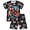 Black painted dinosaur, variant on ATAIKU 2 Pieces Boys Digital Dinosaur Pajamas Kids Tops and Shorts Sleepwear Set Summer Cool Pjs Size 3-10 Years