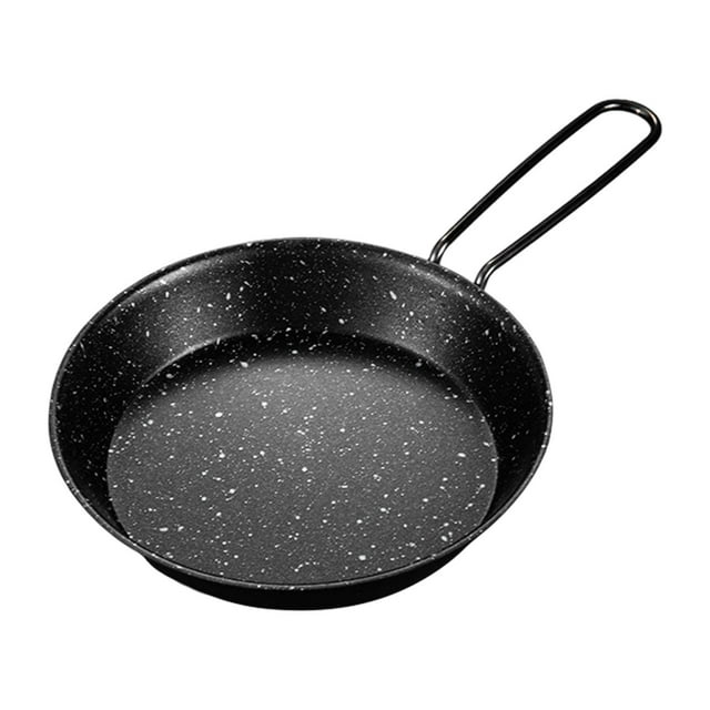 Almencla Camping Frying Pan Barbecue Plate Non Stick for Outdoor Cooking Home Kitchen 16cm