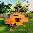 thumbnail image 6 of ZephyPaws Large Chicken Coop,68in Wooden Hen House,Weatherproof Duck Poultry Cage for 6-8 Chickens with 4 Nesting Box,Leak Proof Tray,Brown, 6 of 9