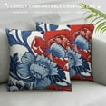 thumbnail image 3 of Creowell Thibaut Honshu Red and Blue Chinoiserie Floral Decorative Pillow Cover Dot Cushion Cover Vintage Farmhouse Accent Pillow Modern Home Decor Toss Pillow, 3 of 5