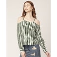 thumbnail image 6 of Moomaya Women Printed Long Sleeves Top, Off Shoulder Front Buttoned Shirt, 6 of 8