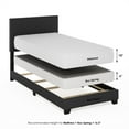 thumbnail image 6 of Furinno Pessac Upholstered Bed Frame, Black PU Leather, Twin XL, 6 of 6