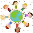 thumbnail image 2 of Kids and Globe Wall Mural by Wallmonkeys Peel and Stick Graphic (48 in W x 48 in H) WM42062, 2 of 4