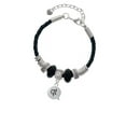 thumbnail image 2 of Delight Jewelry Silvertone Text Chat - qt - Cutie - Wife Celtic Knot Leather Bead Bracelet, 7"+2" Extender, 2 of 4