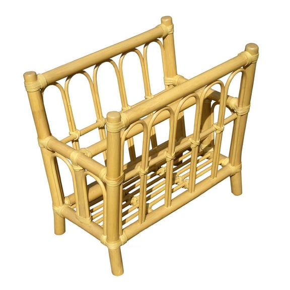 D-Art Collection Traditional Wicker/Rattan Magazine Rack in Natural