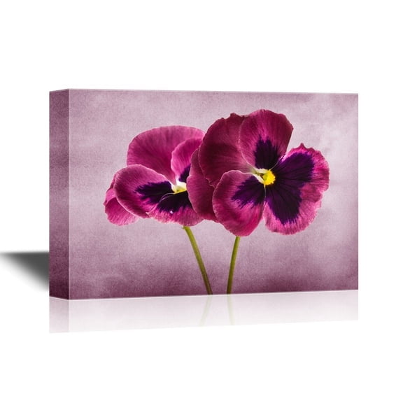 wall26 Pansy Flower Canvas Wall Art - Red Pansy Flowers - Gallery Wrap Modern Home Decor | Ready to Hang - 12x18 inches