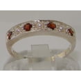 thumbnail image 2 of LBG 925 Sterling Silver Cultured Pearl and Garnet Womens Band Ring - Sizes 4 to 12 Available, 2 of 5