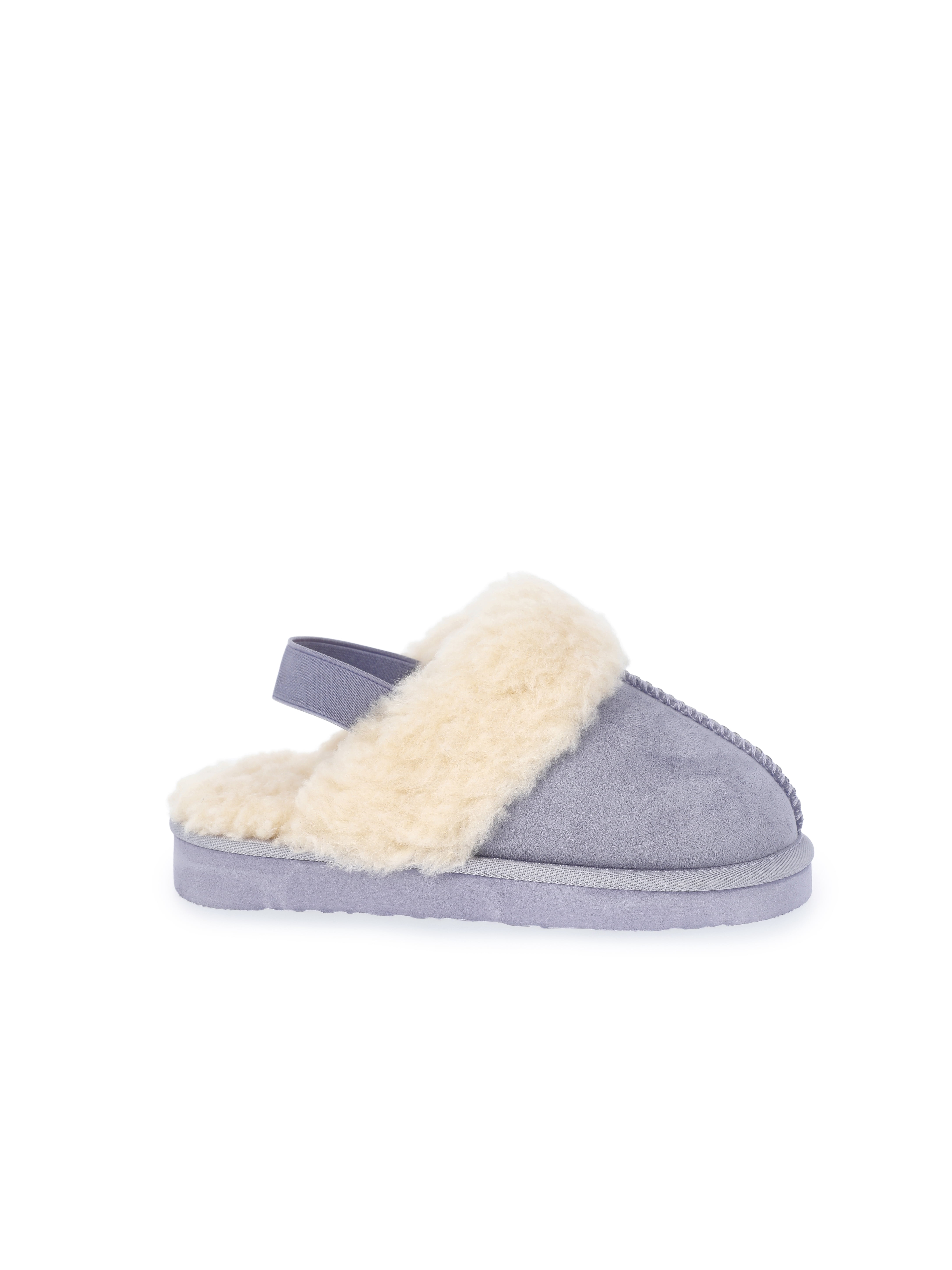 Pawz Girls Faux Shearling Slippers with Slingback Strap