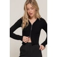 thumbnail image 3 of 2-way zip closure sweater hoodie cardigan, 3 of 5