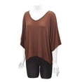 thumbnail image 5 of Made by Johnny Womens V-Neck Square Sleeves Oversized Loose Fit Top M RUST, 5 of 6