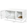thumbnail image 3 of PawHut Cat Litter Box Enclosure, Hidden Litter Box Furniture, Cat House End Table Washroom with Scratching Pad, for Indoor Cats Kittens, White, 3 of 10