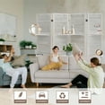 thumbnail image 2 of Hofitlead 4 Panel Room Divider with Shelves 5.6Ft Wooden Folding Screens Privacy Partition Wall for Bedroom Living Room Office, White, 2 of 8