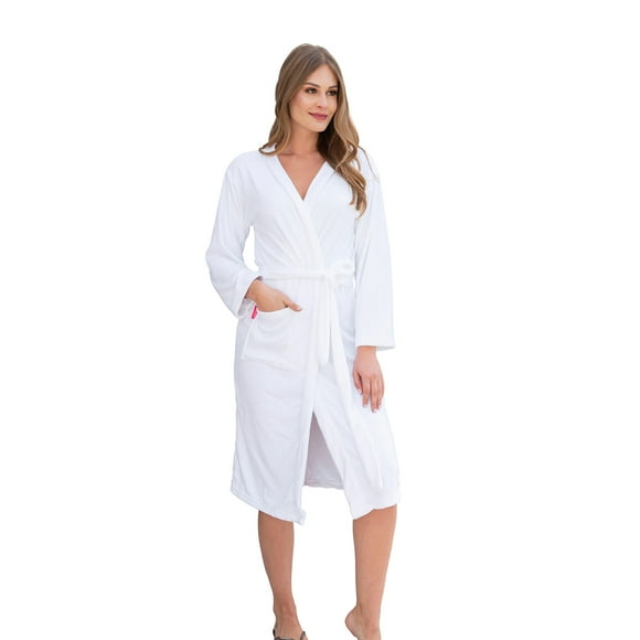 Bata de baño TESSO HOME Blanca dama microfibra ultra suave absorbente