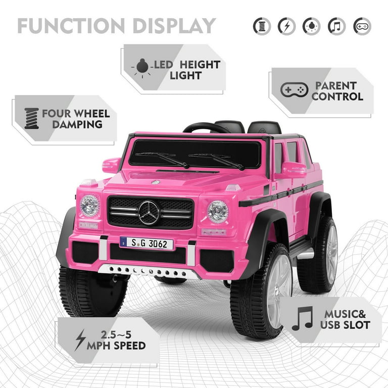 Pink mercedes remote sales control ride on car