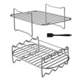 thumbnail image 2 of Homelife Air Fryer Rack Stainless Steel Dehydrator Grill Enhanced Airflow Design Air Fryer Rack Food-Grade Versatile Cooking Companion for Chicken Wings Vegetables Cakes, 2 of 13