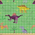 thumbnail image 2 of Ambesonne Dino Fabric by the Yard Upholstery, Sketch and Cartoon Dinosaur, 1 Yard, Sea Green Multicolor, 2 of 5