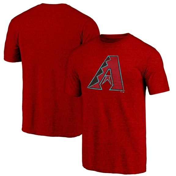 Men's Red Arizona Diamondbacks Weathered Official Logo Tri-Blend T-Shirt