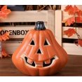 thumbnail image 6 of Halloween Decorations Clearance! Halloween LED Light Up Pumpkins Fall Decorations, 9.44" x 7.87" Resin Waterproof Jack O Latern Lamp, Home Table Top Porch Props Decor for Yard Garden Indoor Outdoor, 6 of 7