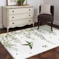 thumbnail image 3 of Green Eucalyptus Leaves Area Rugs 4'x6', Washable Small Throw Rugs for Office Bathroom, Birds Flowers Spring Watercolor Floral Indoor Outdoor Rug Non-Slip Low Pile Carpet Runner Reversible Floor Mats, 3 of 8