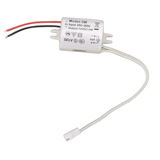 Adaptador de Alimentació de Acionamiento, Adaptador de Potencia de Voltaje LED de Tamaño LED DE TAMAIMO SEGURO DC12V 3W PROTECCIÓN DE CORTOCIRTO ESTABLE PARA LUCES LED