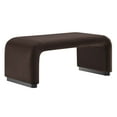 thumbnail image 2 of Koda Performance Velvet Waterfall Ottoman in Black Chocolate Brown, 2 of 10