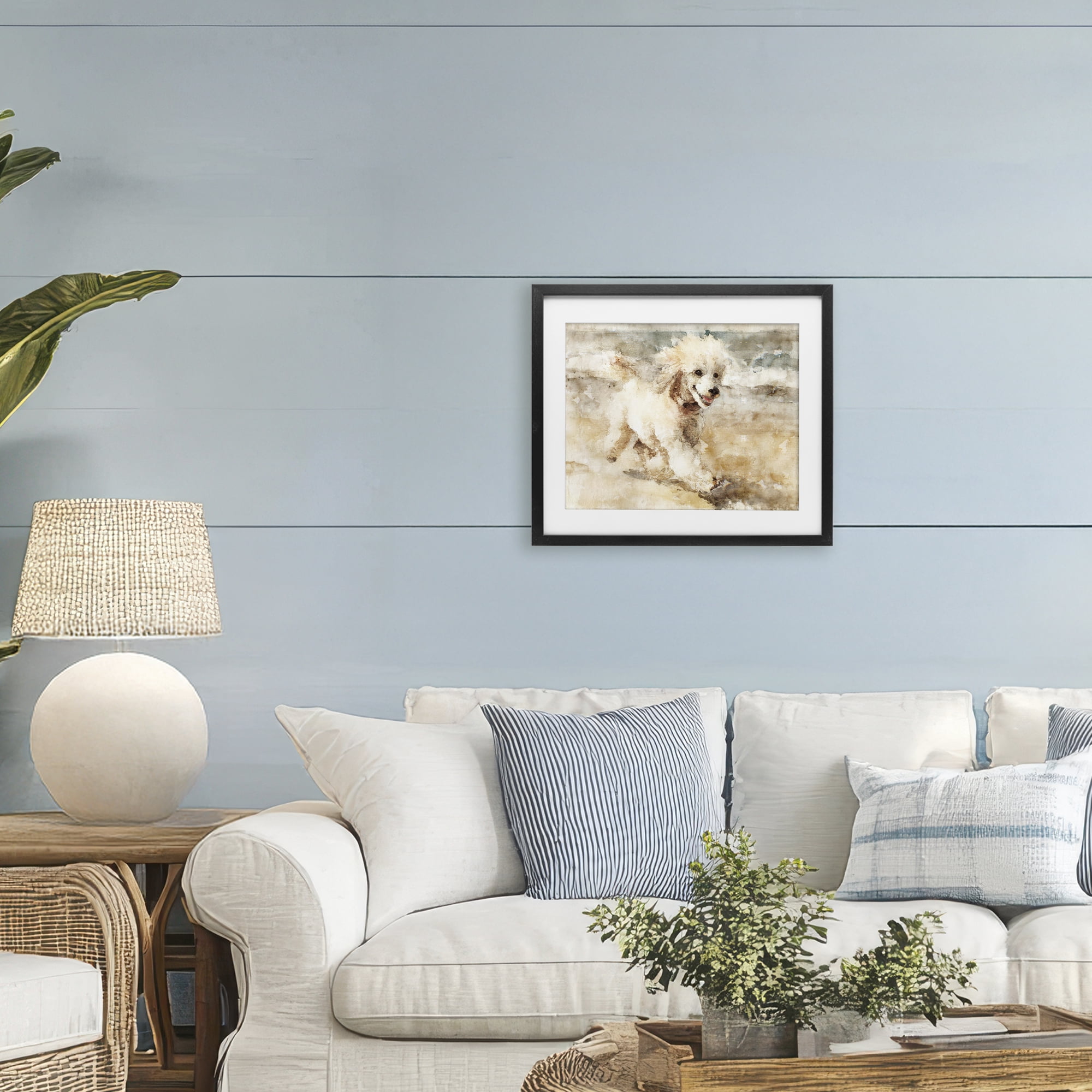 Stupell Industries Coastal Breeze & Poodle Black Framed Print Under Glass, design by Svetlana Aleynikova