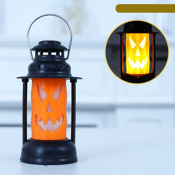 Halloween Portable LED Lamp,Halloween Solar Lantern Outdoor Lights, 4 Pack Upgraded Flickering Flameless Solar Lights Outdoor Waterproof, Hanging Decorative Lanterns for Yard Patio Garden