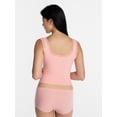 thumbnail image 3 of No Boundaries Fit Stretch Lace Trim Tank Top, Women's XS-XXXL, 3 of 5