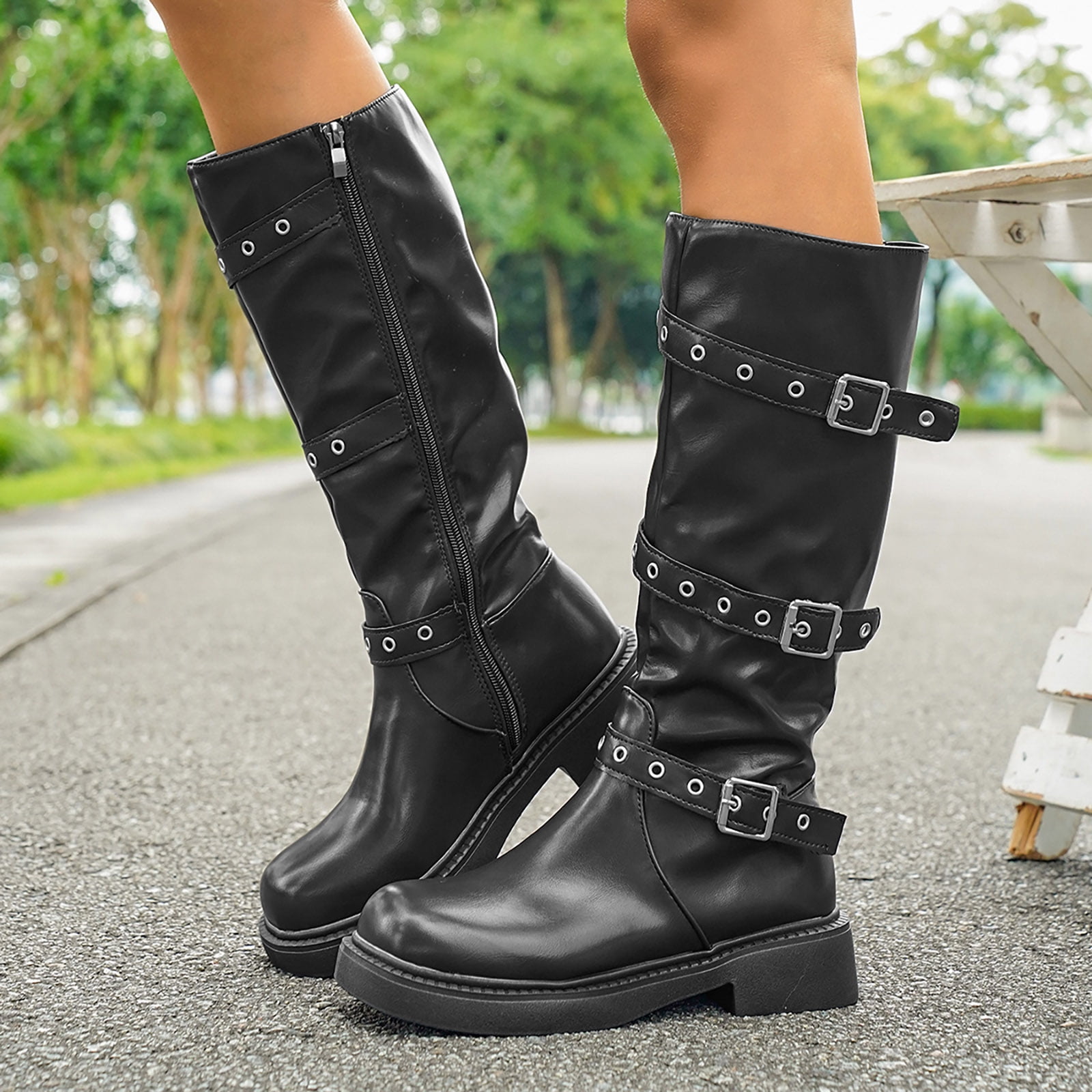 Cfpqv Bottes à Lacets Pour Femme - Bottes En Cuir - Bottes De