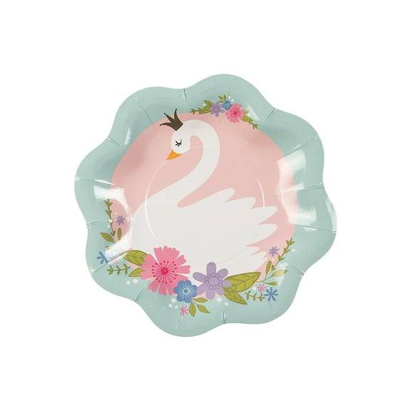 Sweet Swan Dessert Plates (8Pc) - Party Supplies - 8 Pieces