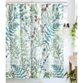 thumbnail image 2 of Cute Green Botanical Fabric Shower Curtain Boho Floral Plant Aesthetic Bathroom Decor, Wildflowers Greenery Herb Leaves Summer Spring Shower Curtain Set with Hooks Heavy Duty, 2 of 6