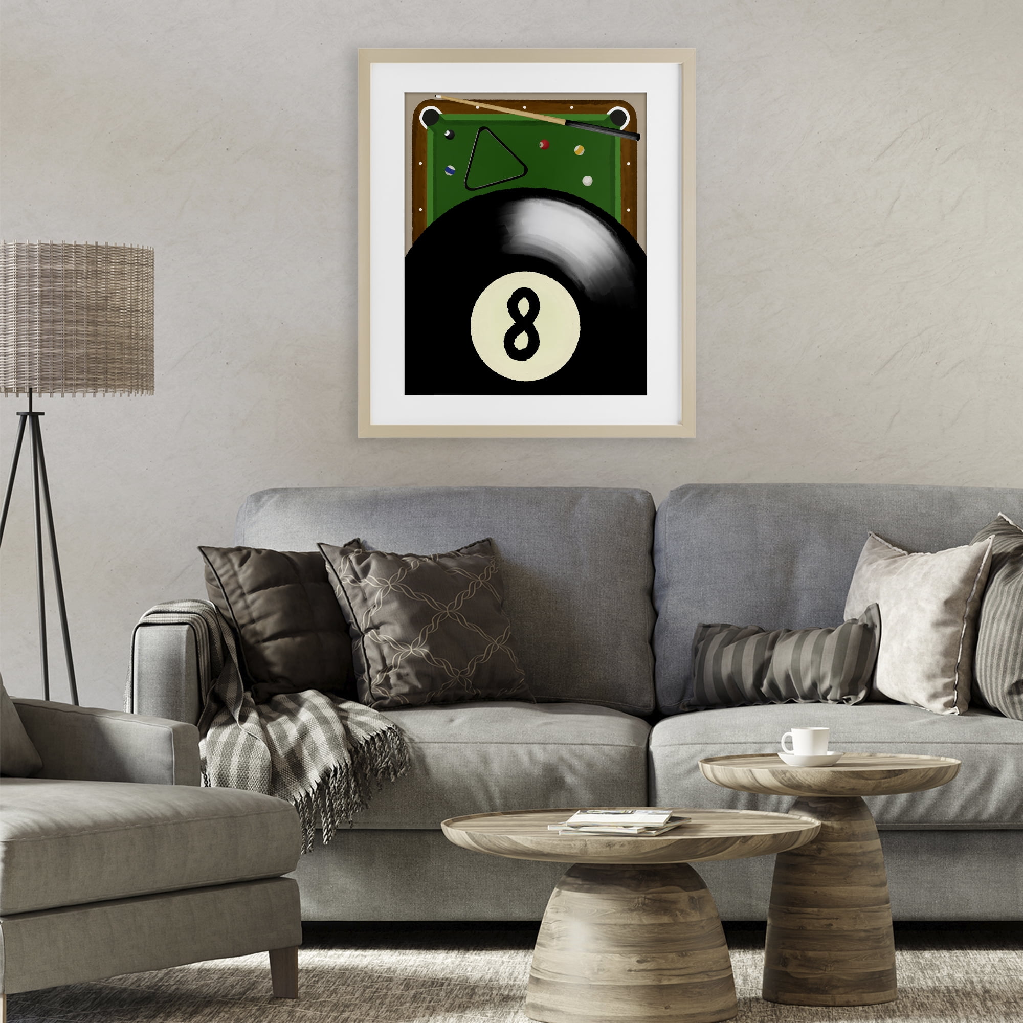 Stupell Industries Billiard Table & Balls Birch Framed Print Under Glass, design by Jennifer Stith