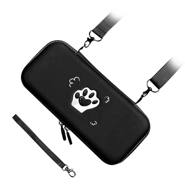 Lindo Estuche De Transporte De Pata De Gato, Cubierta Protectora Dura De Cuero PU De Gran Capacidad A Prueba De Polvo Para Accesorios De Consola De Juegos