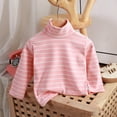 thumbnail image 2 of fatyb Thermal Cotton Tee for Boys Girls Turtleneck Stretch Undershirts Striped Long Sleeve Cotton T-Shirts, 2 of 5