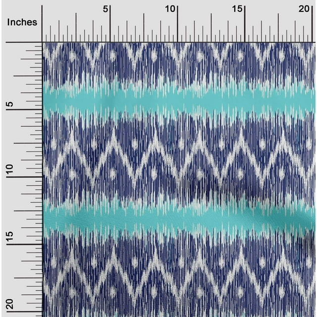 oneOone Tissu en Voile de Coton Biologique Imprimé Chevron Ikat BTY 42 Pouces de Large