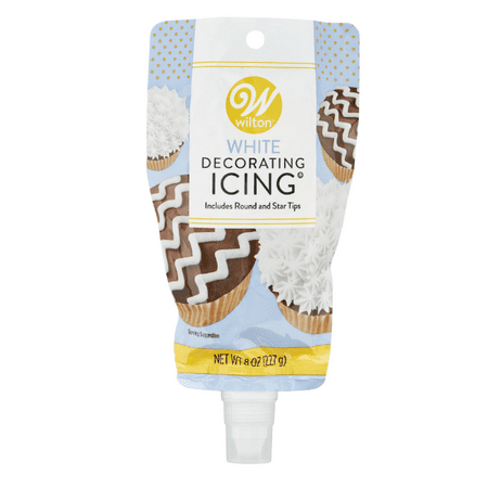 Wilton White Icing Pouch with Tips, 8 oz. (Pack of 2)