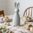 thumbnail image 5 of White Vintage Rabbit Figurine, Easter Wooden Rabbit, Vintage Easter Ornament, Easter Home Decor Indoor, Rabbit Gift Decor for Home, Shelf, Tabletop Decor & Easter Gifting, 1pc, 5 of 6