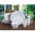 thumbnail image 2 of Lorren Home Trends LH524 16 Piece Stoneware Scroll Dinnerware Set, White, 2 of 4