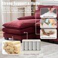 thumbnail image 3 of Villeston 110" U Shaped 4-Seat Chenille Sectional Sofa for Living Room, Modular Sofa Sleeper with Double Chaise & Memory Foam，Wine Red, 3 of 7