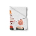 thumbnail image 2 of Wasabi Soft Flannel Fleece Throw Blanket, Funny Cartoon Sushi Characters with Various Facial Expression on Plain Backdrop, Cozy Plush for Indoor and Outdoor Use, 70" x 90", Multicolor, by Ambesonne, 2 of 5