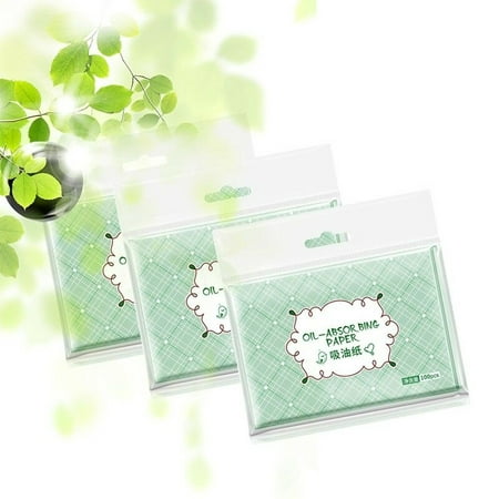 SHOPFIVE 100pcs Oil Control Absorbing Tissue Face Blotting Paper Green Tea Moisture