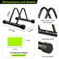 thumbnail image 3 of Heavy Duty Adjustable Bike Floor Stand, Freestanding & Wall Mounted for Mountain, Road, Snow Bikes, Indoor/Outdoor Storage, Includes 10 Reflective Stripes, 3 of 6