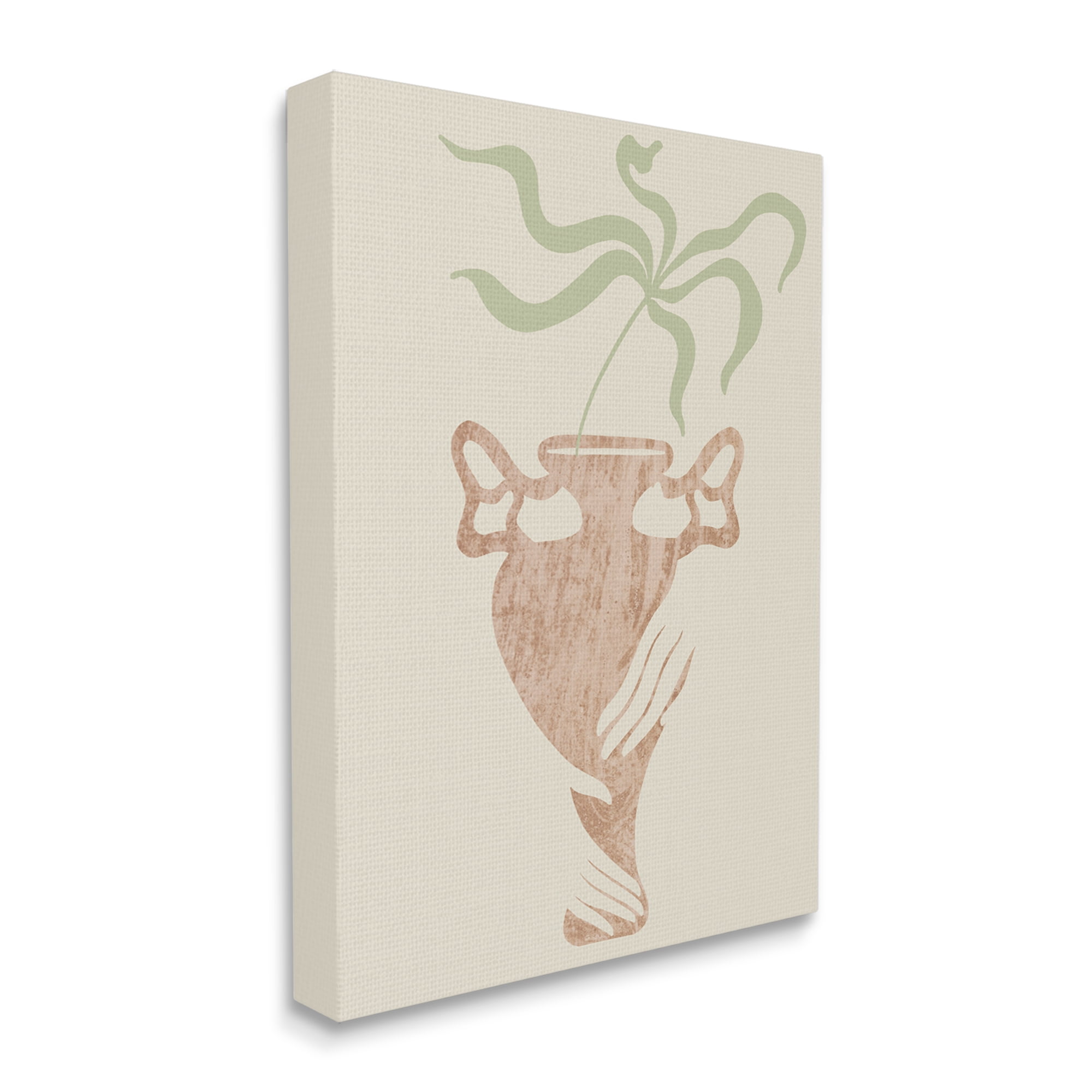 Stupell Industries Hands Holding Brown Vase Botanical Plants Design Canvas Wall Art, 36 x 48, Design by Lil' Rue