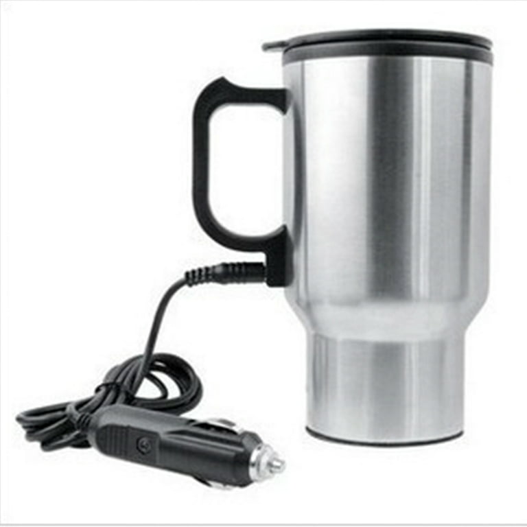 Heating Car Cup Keep Milk Warm Car Heating Travel Cup Car Electric Kettle  Stainless Steel Mug Travel Coffee Mug with Handle - AliExpress