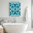 thumbnail image 5 of Canvas Wall Art Teal Blue Diamond Canvas Art Print Modern Geometric Lines Vintage Pictures Wall Decor for Living Room Bedroom Artwork Decorations Stretched Framed Ready to Hang 8"x10", 5 of 9