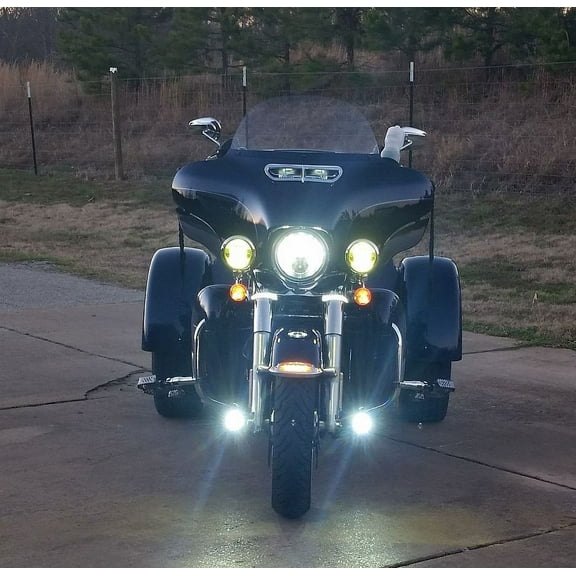 For The Harley-Davidson Tri Glide Ultra Classic 6000K LED Auxiliary Lights Lamps