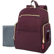 Fisher-Price Fashion Diaper Bag Backpack with Fastfinder Pocket System (Burgundy)