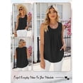 thumbnail image 7 of Hibeli Women's Scoop Neck Sleeveless Pleated Front Solid Color Tank Top, 7 of 7