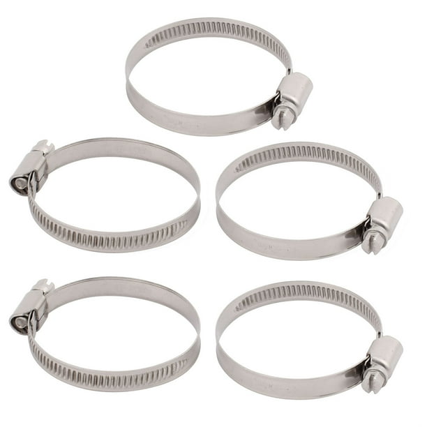 5pcs 4060mm Clamping Range 8mm Width Steel Hose Clamp