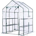 thumbnail image 3 of Heavy Duty 6-Tier Walk-In Greenhouse for Outdoor/Indoor Use – 12 Shelves, Sturdy PE Cover, Mesh Door & Screen Windows – Ideal for Flowers, Herbs, Seedlings, Vegetables – Transparent Color, 3 of 12